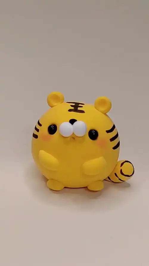 小老虎粘土教程,会搓圆就能做一起来做