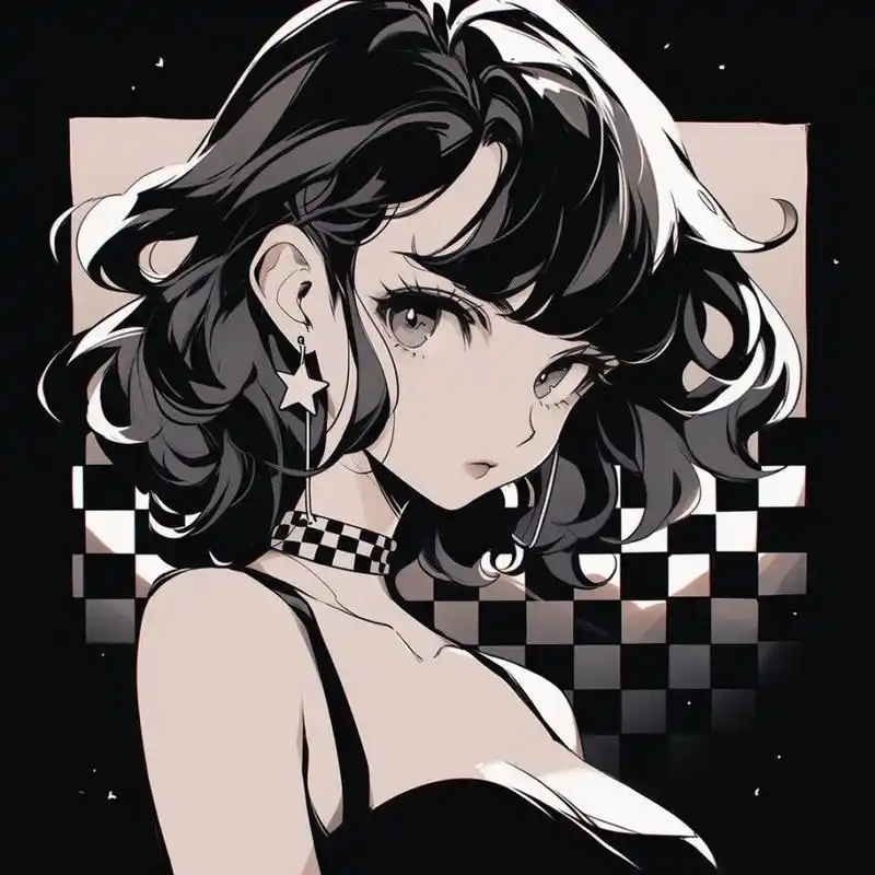 黑白女生头像|超飒简约风