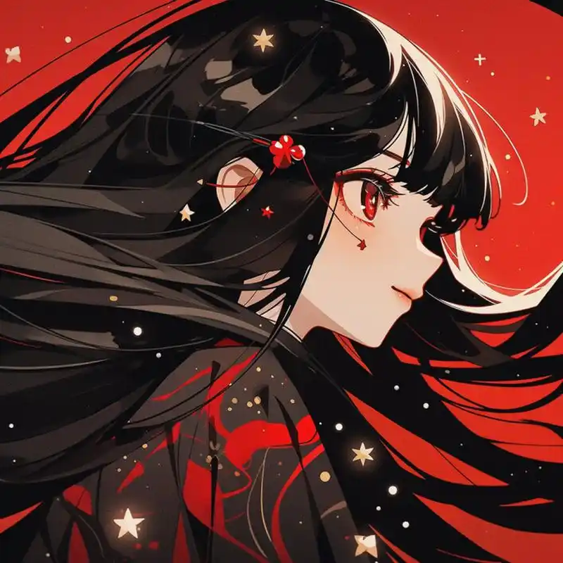 高冷77红黑色系 优质女生头像 大家好,我是野生的ai训练师一枚.
