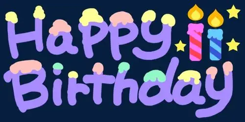卡通萌趣生日快乐艺术字文字排版图片