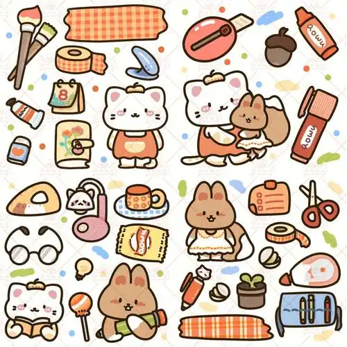 待出猫鼠手帐乐园原创贴纸手帐贴纸
