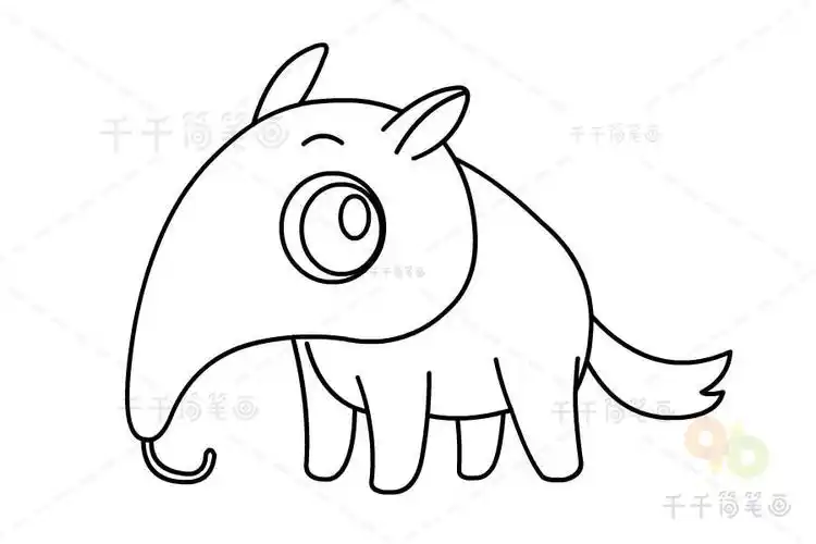 食蚁兽简笔画教程