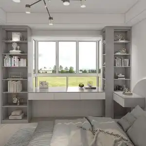 书柜书桌一体定做