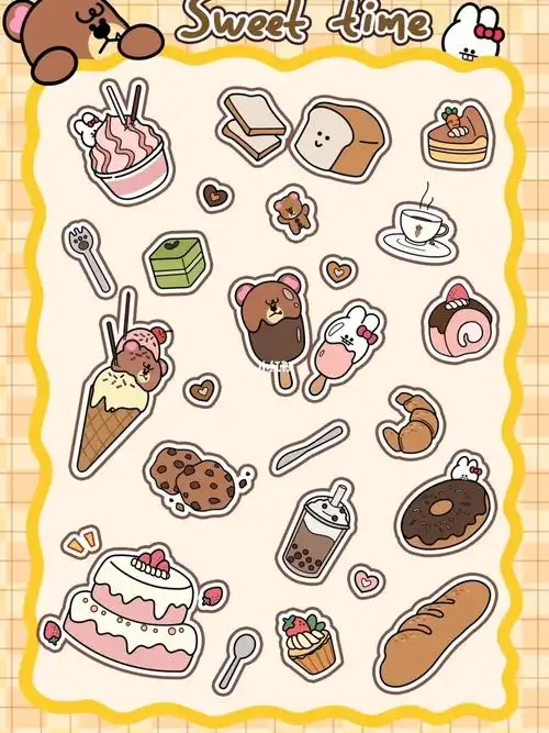 手帐素材贴纸甜品