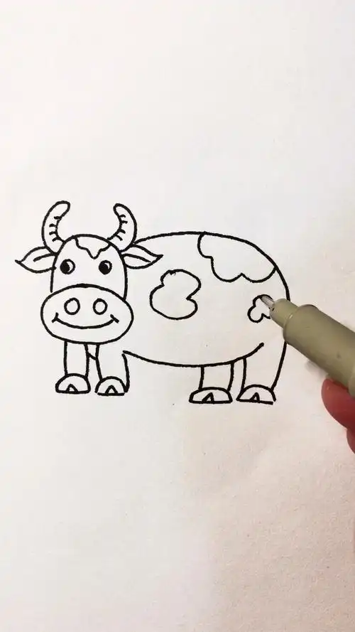 画画原来如此简单#学画小牛简笔画