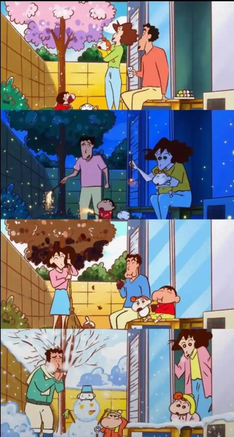 给大家分享一波小新一家的壁纸,需要的自取哦#蜡笔小 - 抖音