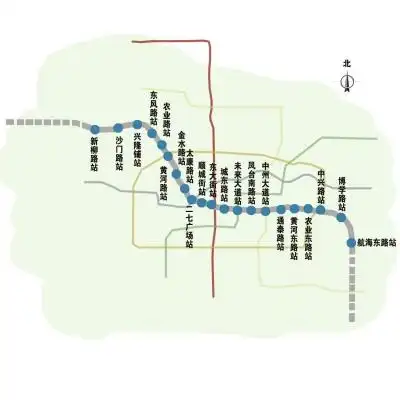 郑州地铁3号线站点示意图 扈森制图