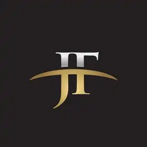 首字母 jf 金银耐克标志旋风 logo 黑色背景照片