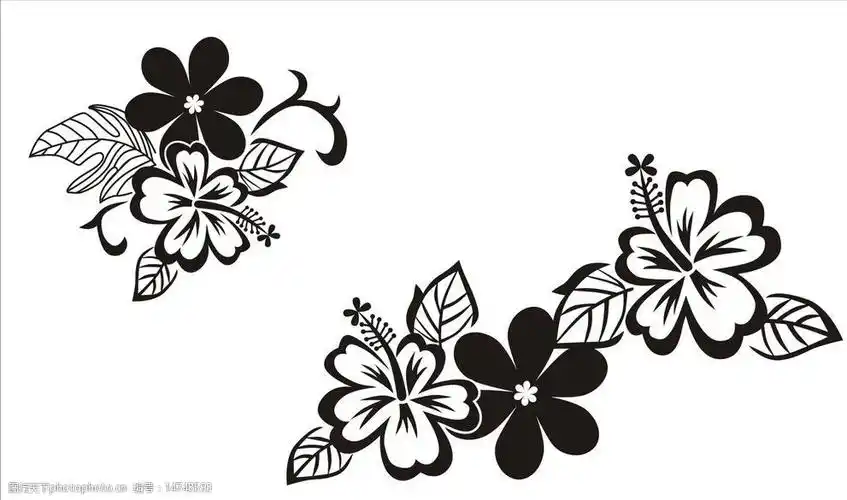 时尚 花 单色花 线条花 边角花 墙壁装饰花 花边角 花纹花边 底纹边框