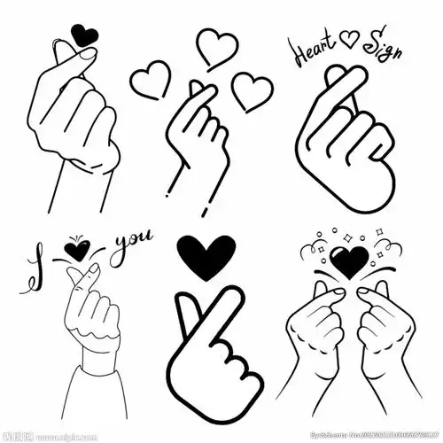 cmyk40共享分举报收藏立即下载关 键 词:比心手势 黑白 图案 单手比心