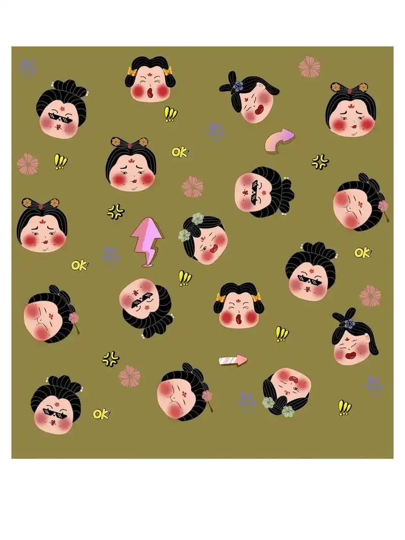 原创插画|q版唐朝仕女图|萌萌的胖胖女孩~ 7878 "中兴当时颂大唐