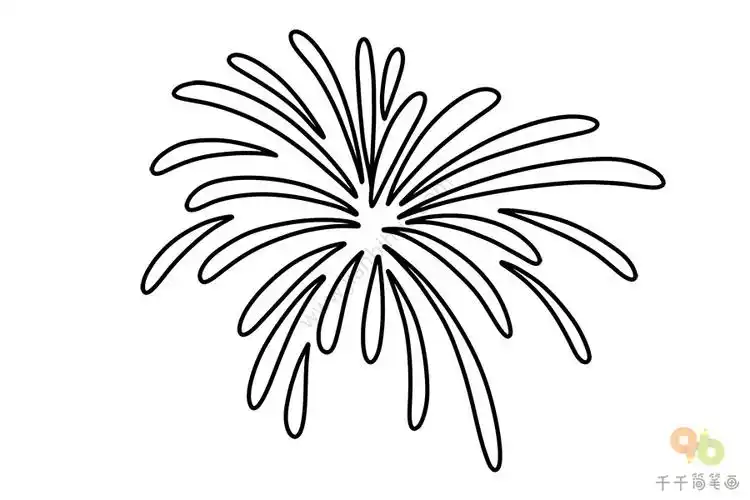 烟花简笔画怎么画
