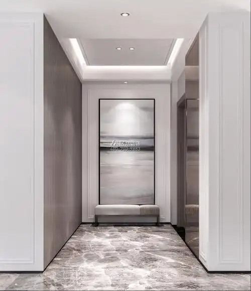 万科瑧山道289平方米现代简约风格平层户型过道装修效果图