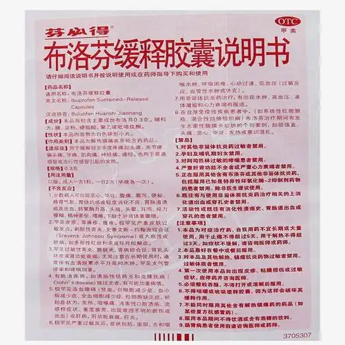 芬必得 布洛芬缓释胶囊 0.