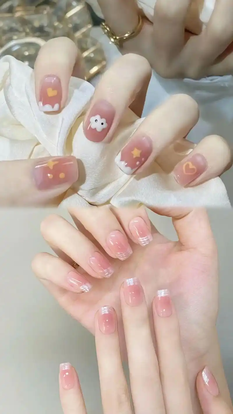 夏日美甲.适合夏天 温柔还显白的美甲,.可以看看姐妹们做的很 - 抖音