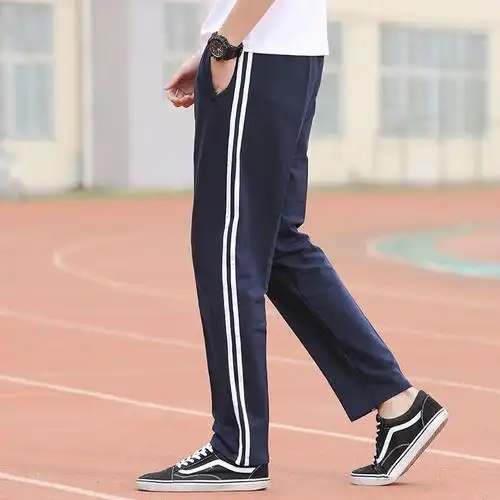 秋冬季校服裤子常规高中校服裤春夏校服裤子黑色藏蓝一条杠高中学生