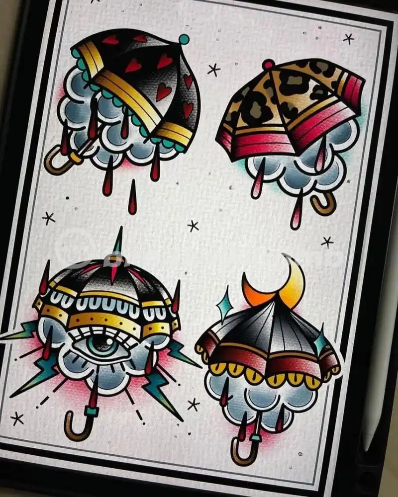 彩色纹身oldschool花臂拼接纹身手稿 花臂拼接纹身手稿#oldschool纹身