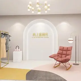 3d简约轻奢服装店男女装网红直播背景墙纸形象墙画前台拍照3d壁纸