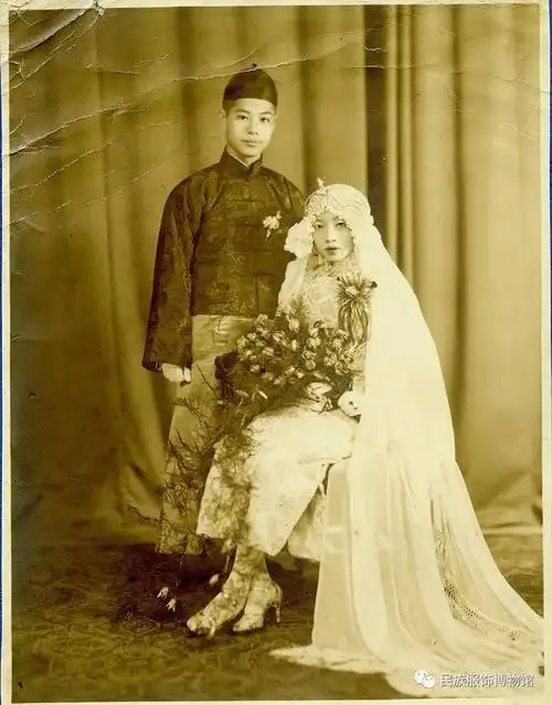民族服饰博物馆藏影像记录——老照片中的婚礼_民国