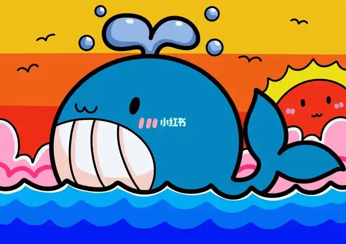 鲸鱼儿童创意画简单适合56岁小朋友