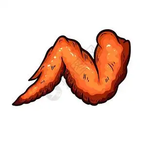 冻鸡翅插画_冻鸡翅卡通_冻鸡翅插图_手绘_板绘_摄图网