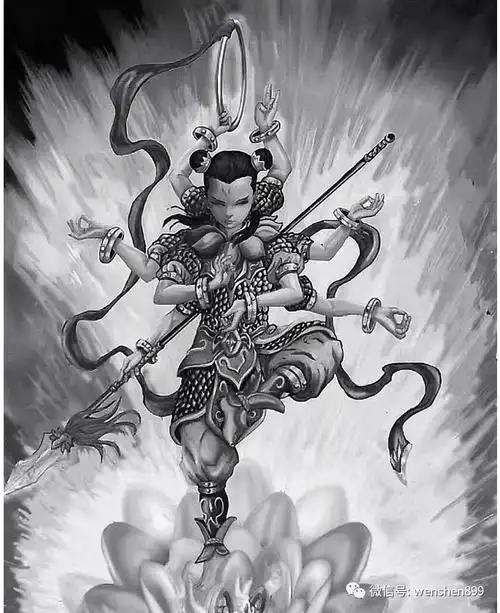 哪吒三头六臂纹身手稿9