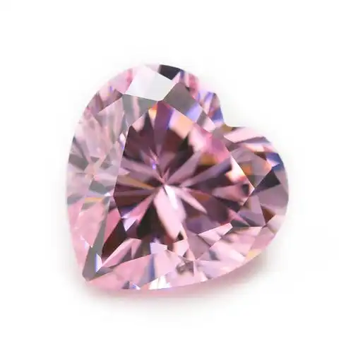 3x3 12x12mm 心形裸石粉色美甲diy配件梧州人造宝石 5a高级锆石 - 痕