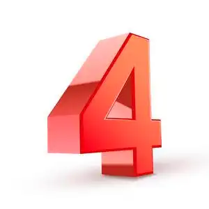 3d 闪亮的红色数字 4照片