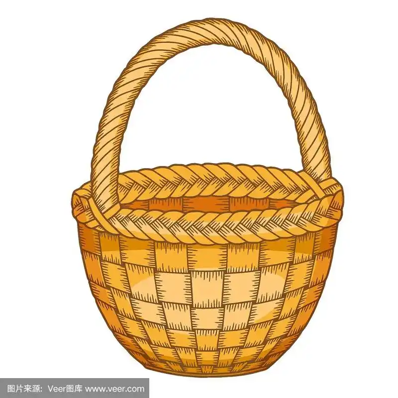 矢量,绘画插图,高雅,卡通,篮子