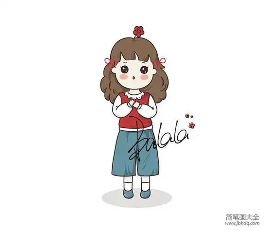 超可爱的小女孩简笔画图片