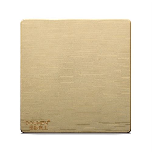 qm86型香槟金色拉丝暗装开关插座面板套餐空白面板盖板白板