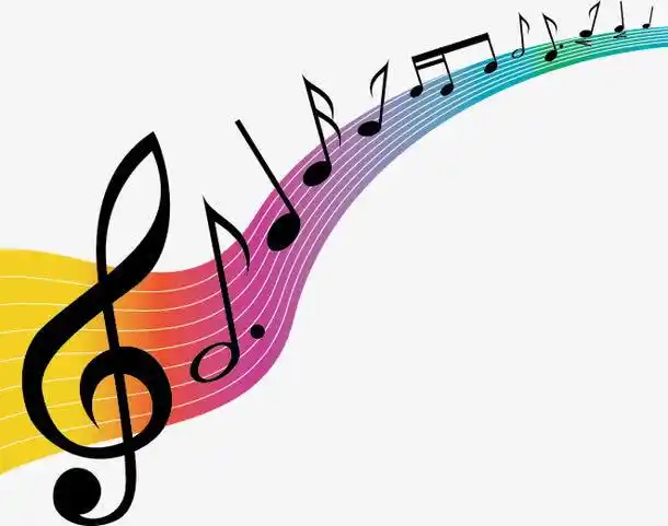 彩色花纹音乐符号矢量素材