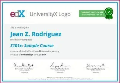 签名认证证书:coursera(上),edx(下)