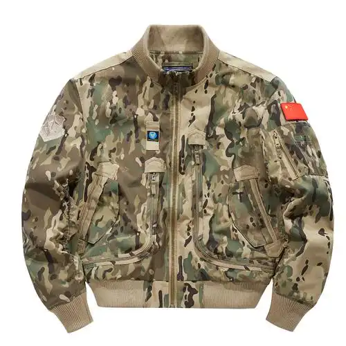 春秋空军飞行员夹克男士美式棒球服迷彩短款大码战术军旅工装外套