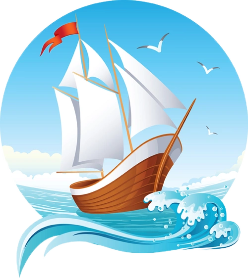 帆船图案设计模板素材