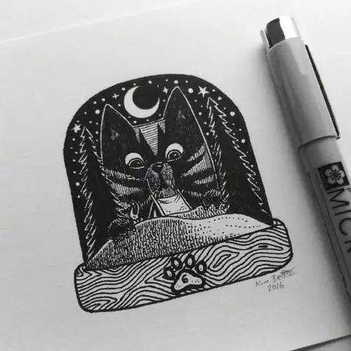 黑白画虽小但很精致,一张纸和一支笔就可以试试手!