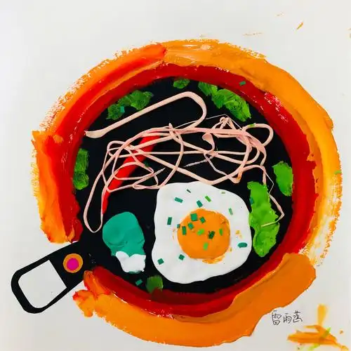 卫门口幼儿2018下期美术社团课作品分享——《煎蛋》