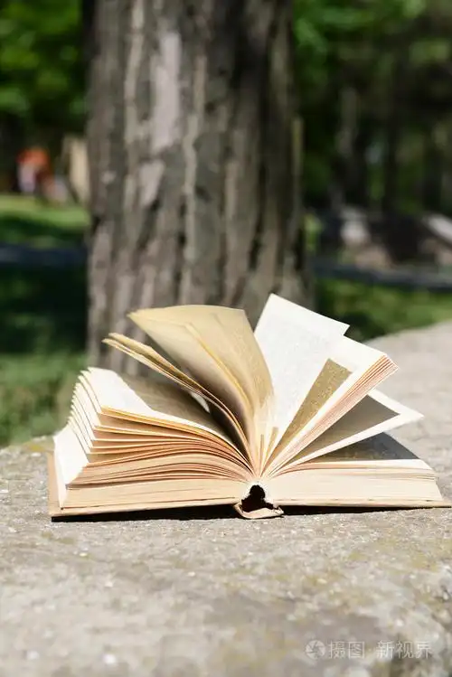 在公园里本打开的书