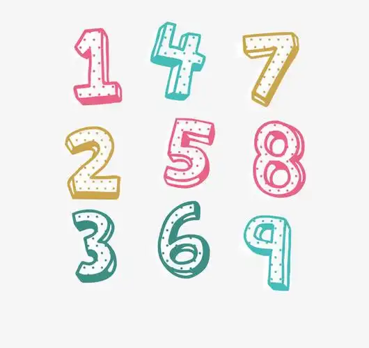 小清新阿拉伯数字矢量素材