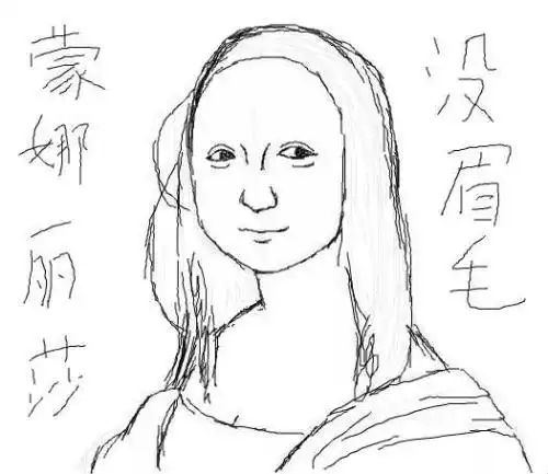 蒙娜丽莎简笔画中学生
