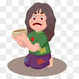人物乞丐女孩可怜