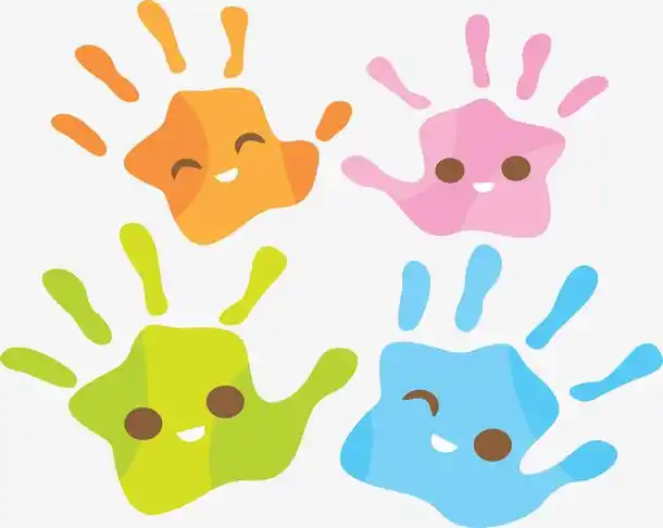 彩色卡通美可爱手掌