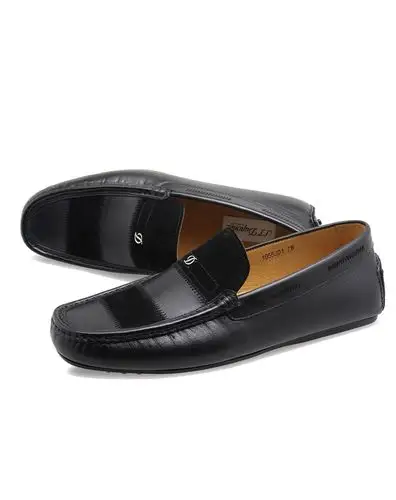 黑色牛皮都彭男鞋