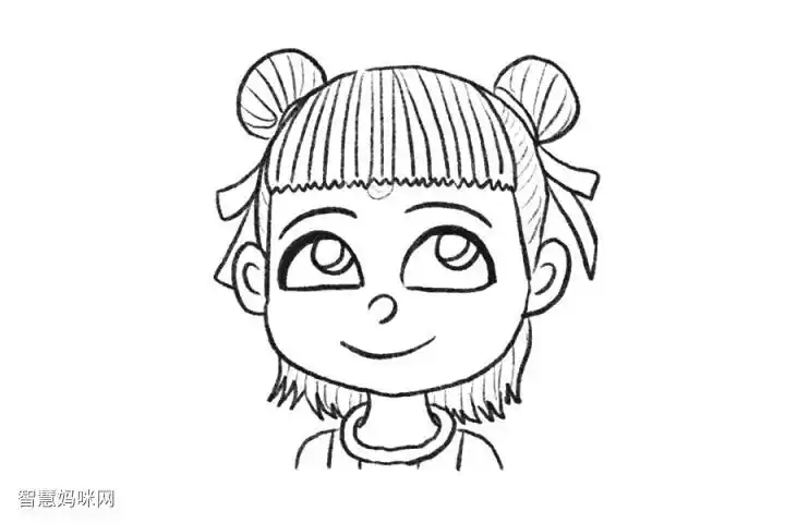 步骤6:开始画小哪吒的五官了.