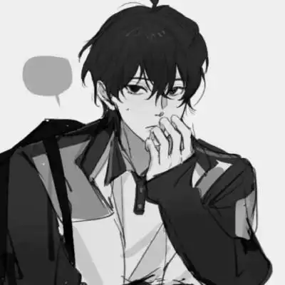 男生头像黑白二次元