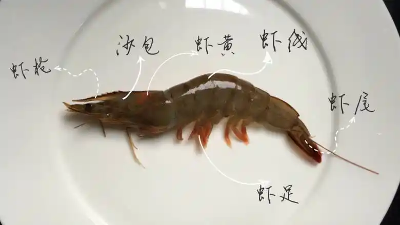 超正宗的油焖大虾,洗净的虾剪去虾足,虾须,虾枪,然后把虾枪部位的小
