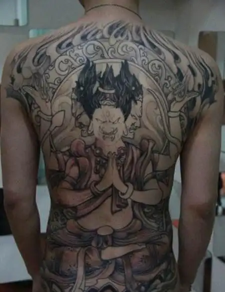 满背阿修罗纹身图案