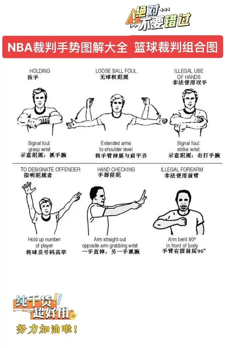 篮球教学 #篮球裁判 篮球nba裁判手势大全,裁判22项组 - 抖音