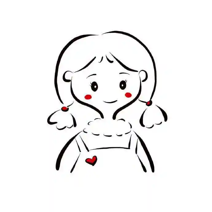 可爱的简笔画小女孩 | cr.@方师妹_official