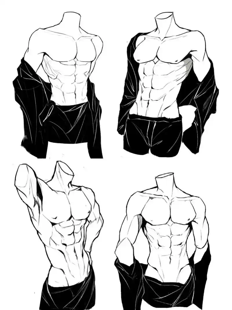 男性胸腹肌人体练习	"好爱画男人的肌肉 060606之前说的肌肉